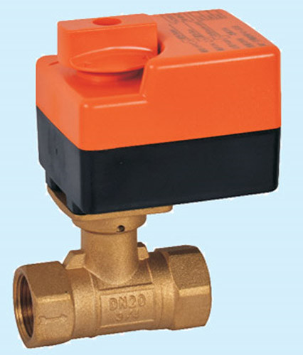 HVAC 1.6 Mpa Brass DN50 Boiler Zone Valve With DC Motorized Actuator Motor